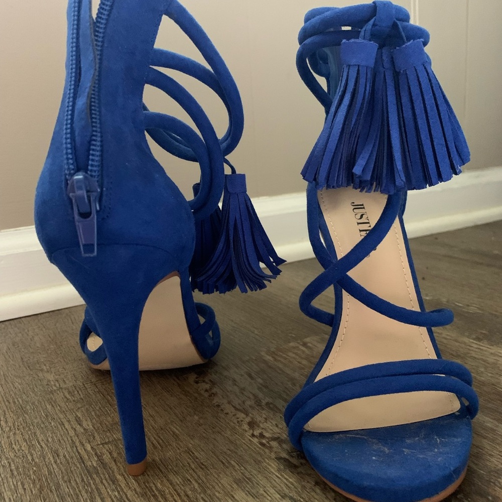 Cobalt Blue Just Fab strappy heel.